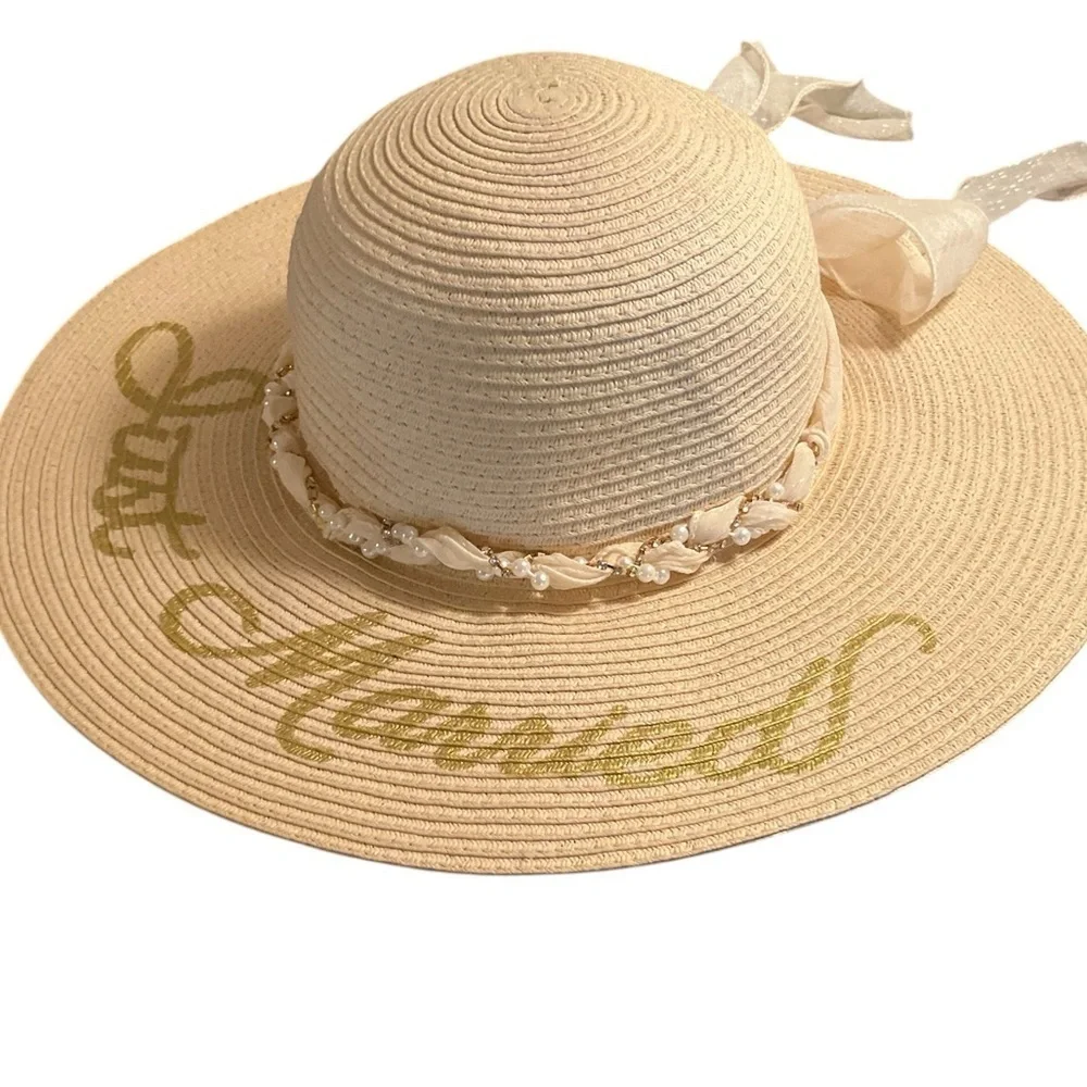 Just Married Floppy Sun Straw Hat